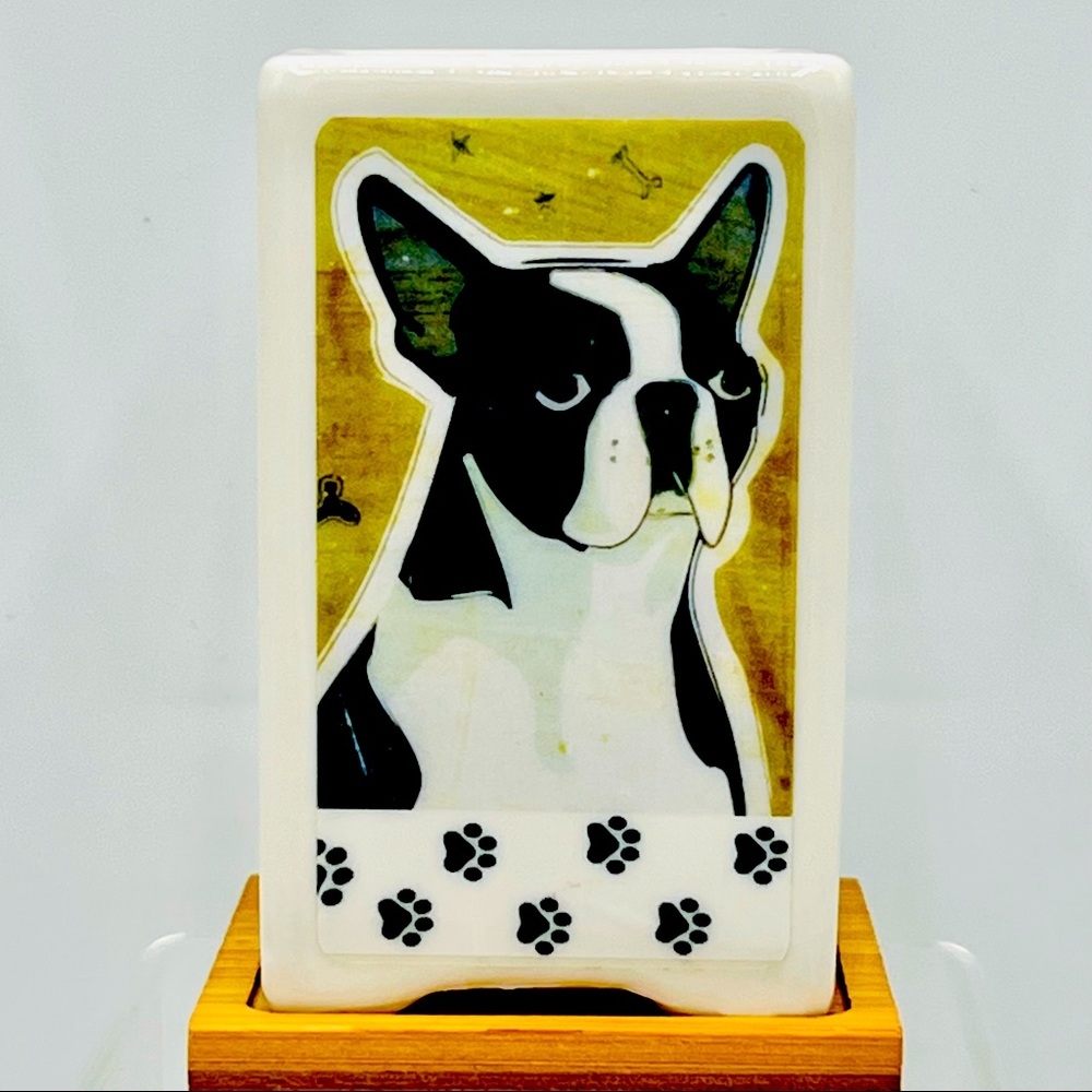 BOSTON TERRIER DOG Art Hand Crafted Home Decor Planter Office Organizer Gifts